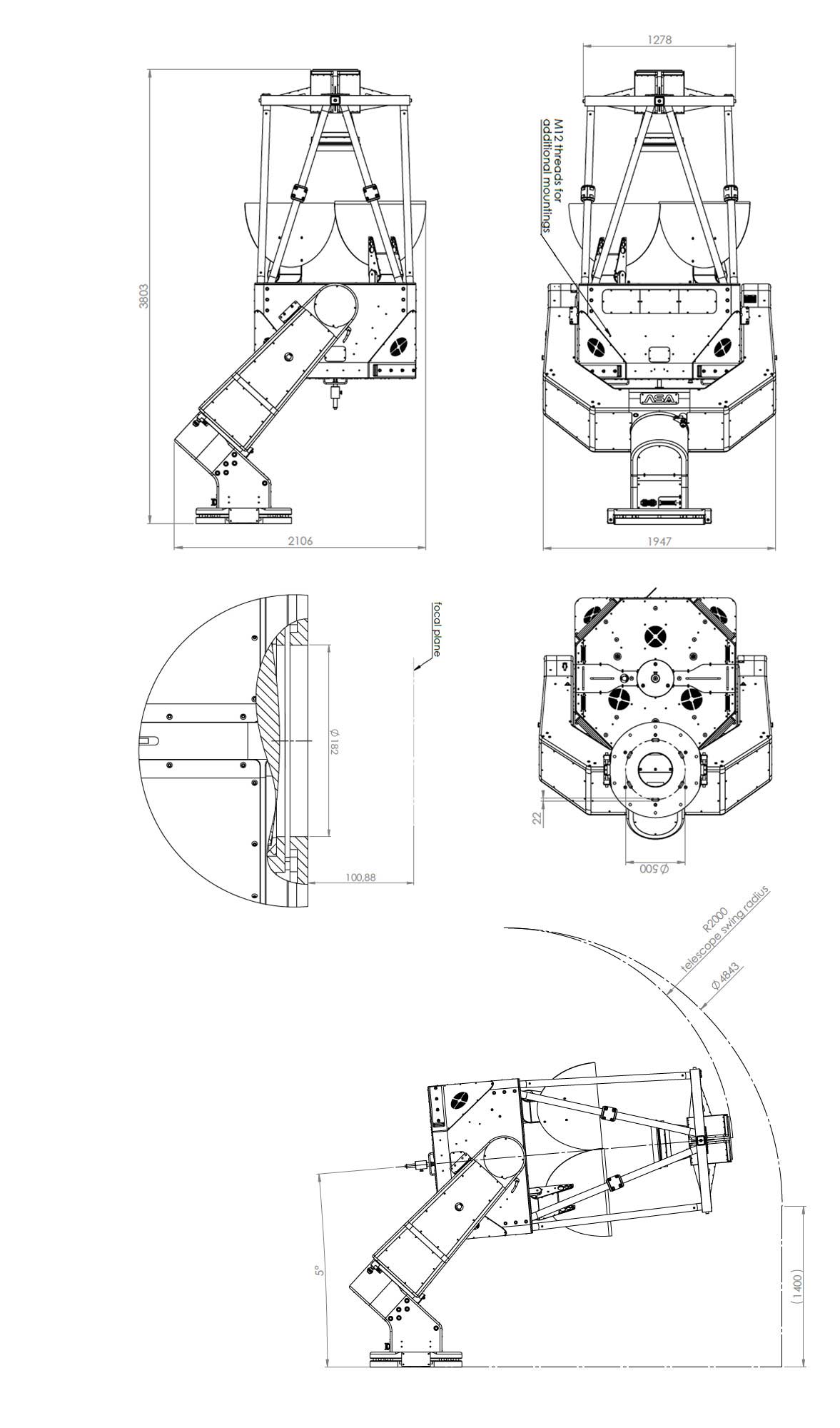 ASA UWF1000 f2.5 Ultra Wide Field telescope system