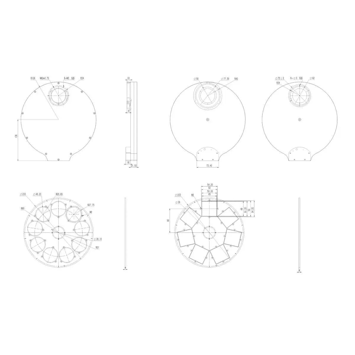 QHYCFW3XL 9x50 or 7x50 Sq